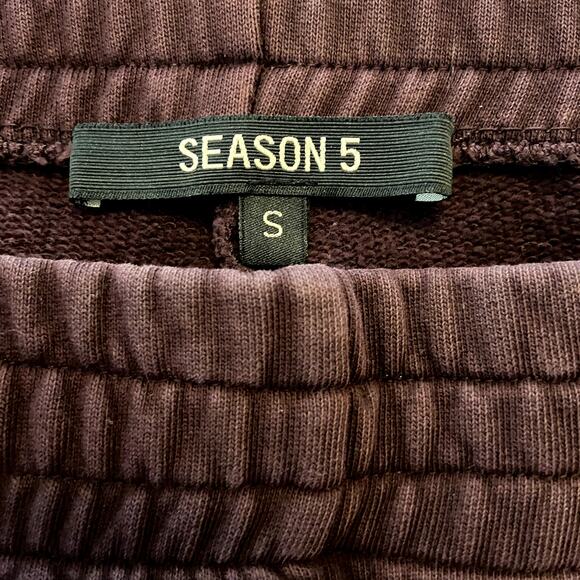 Yeezy Season 5 Jogger Oxblood Pintuck Cotton Ankle Zip Stitching Elastic Waist S - Picture 6 of 8